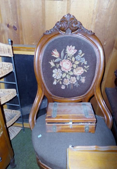 victorian needle point chair