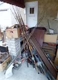 Vintage bamboo and other fishing rods