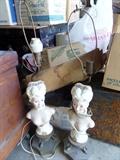 Pair of Vintage 1940's girly girly ladie Lamps