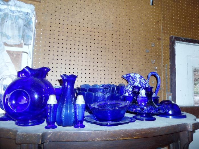 vintage cobalt blue glass ware
