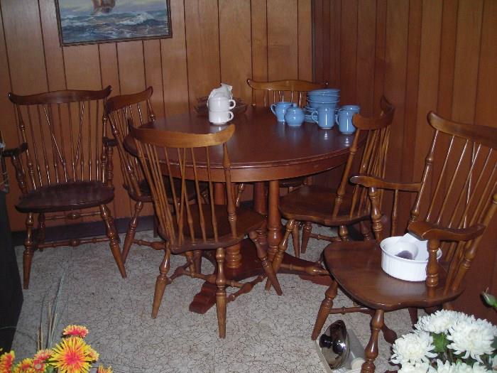 table with six chairs