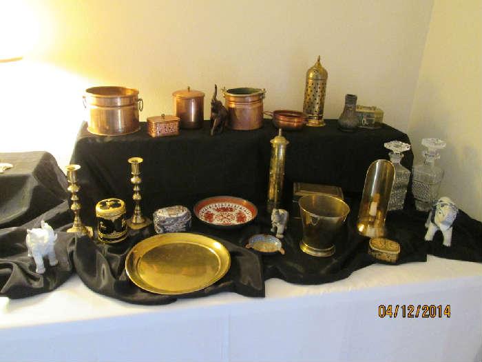 Lots of copper and brass items