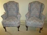 Pair of wing back chairs