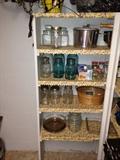 ANTIQUE MASON JARS, PYREX, TINS 