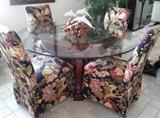Double glass top table, the owner was told the inlay glass top is Waterford.  Very beautiful and a top that is very heavy!