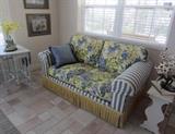 Love seat with fabric matching sofa and chair