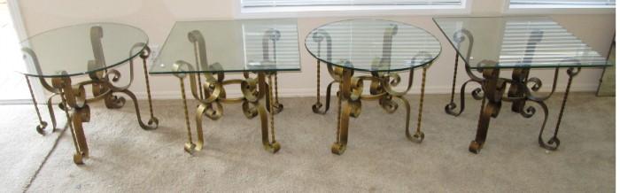 Glass round & square tables (Thick Glass) Nice metal frame holding the glass.