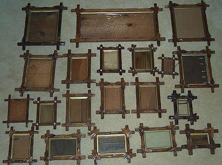 20 various walnut leaf frames