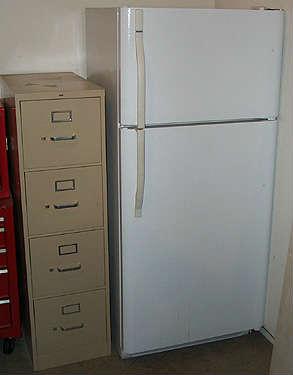 4 drawer file cabinet and Kenmore refrigerator