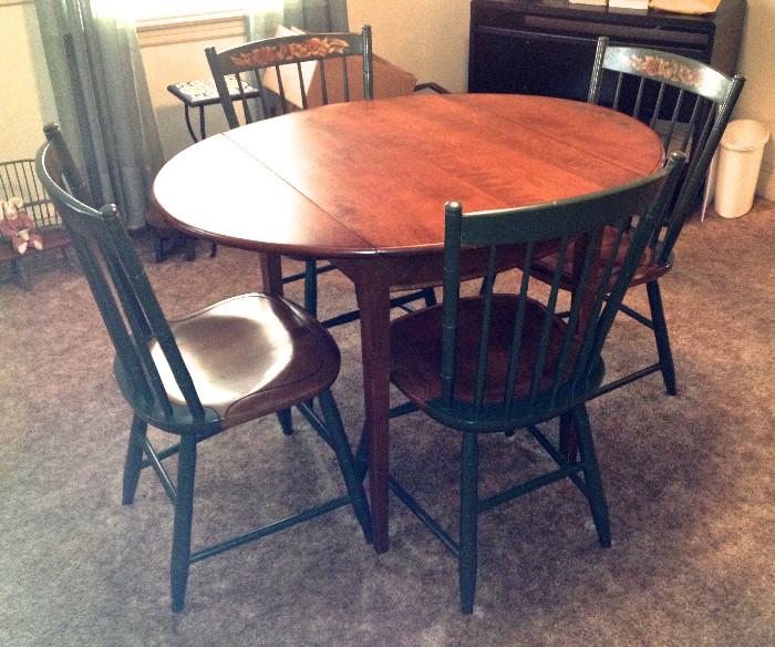 Hitchcock Drop Leaf table and 4 chairs