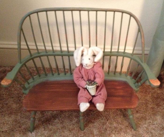 Doll settee and bunny