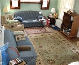 Complete living room set, several wool pile floor carpets