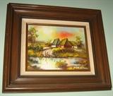 Oil on canvas framed artwork