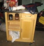 Rolling kitchen cabinet, stainless steel top