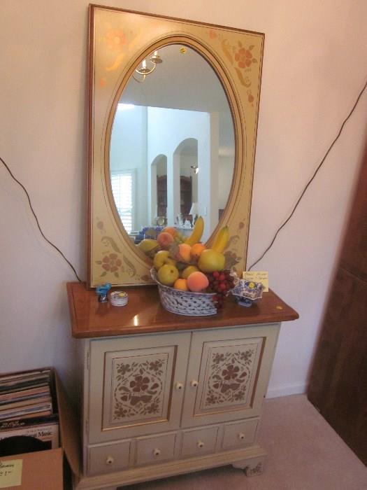 Ethan Allen Cabinet and Mirror