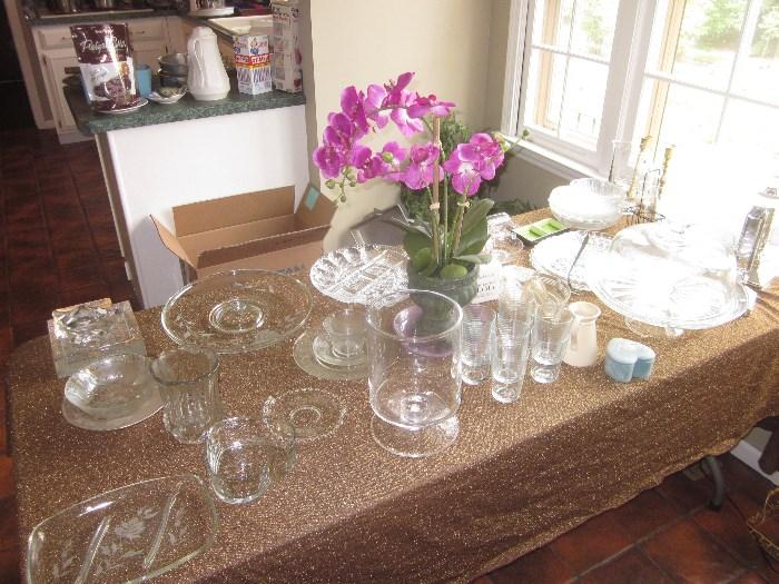 glassware, serving pieces