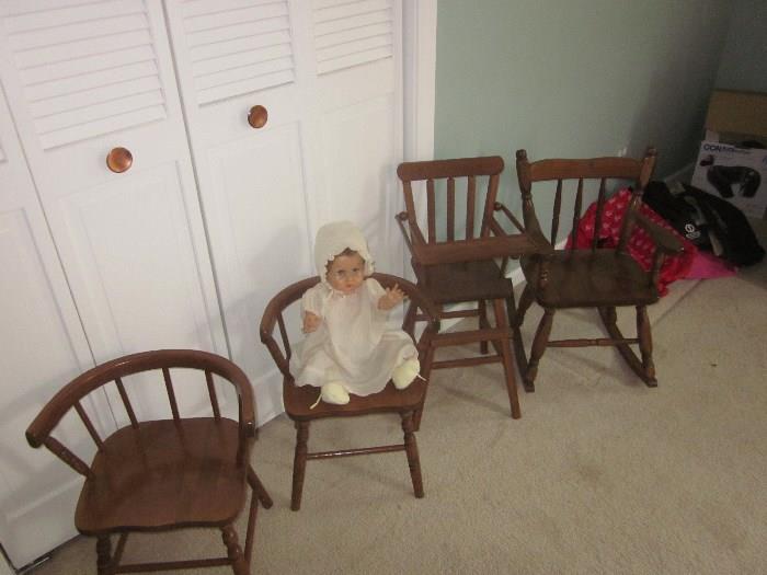 Children's chairs, doll chairs