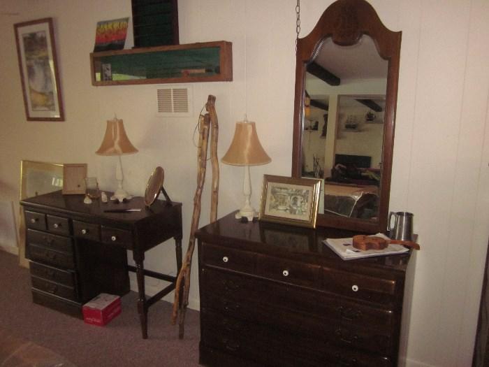 Dresser with mirror, Desk, matching