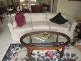 Vintage Sofa, coffee table, area rug