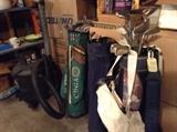 Golf clubs, wet vac