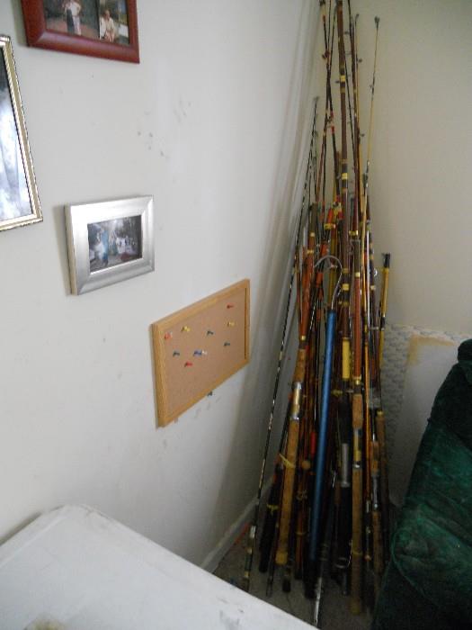 Vintage fishing poles...too many to count!