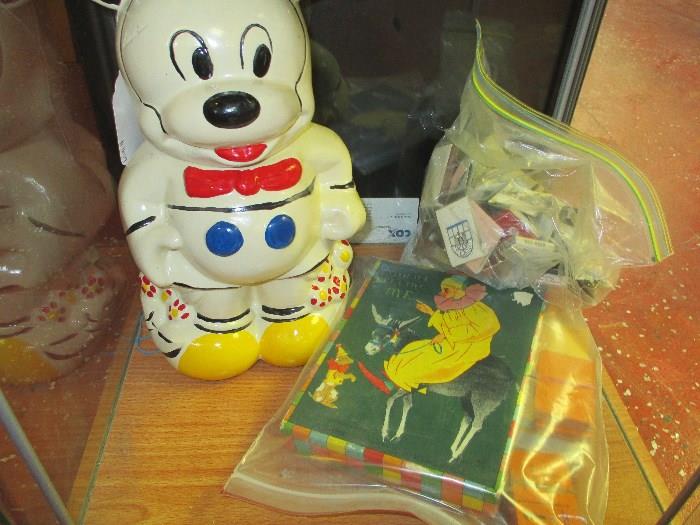 turnabout mickey mouse cookie jar. Antique card game, vintage match books