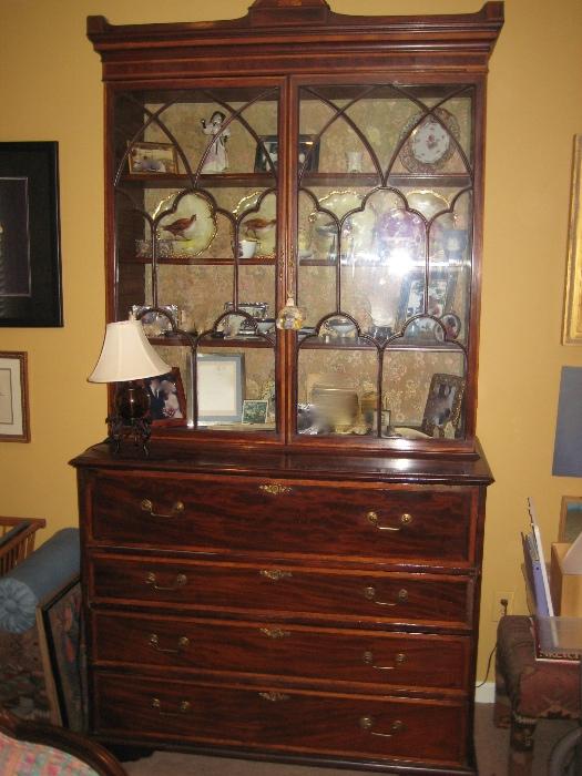 1780-1800 Sheraton  mahogany secretary purchased from Rothchild's in New Orleans in 1948-7'10" tall x 49" wide