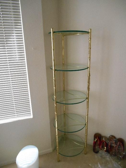 Glass and brass curio stand