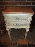 carved French Provencial side Table w/Marble Top.