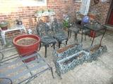 Cast Iron Planter Boxes, Cast Iron Chairs, Tables, Chaise Lounge, etc,