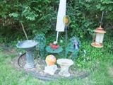 Bird Baths, Gazing Balls, Cast Iron sets, etc.