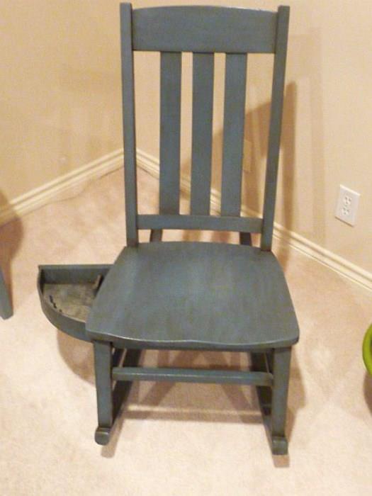 ANTIQUE ROCKING CHAIR with SEWING DRAWER