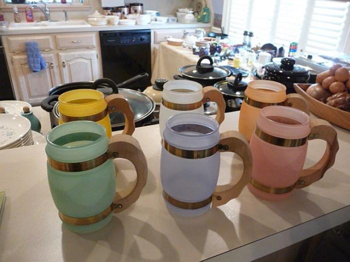 RETRO VINTAGE SIESTA WARE FROSTED MUGS ~ SET of 6 
