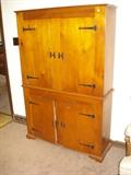 Two piece pine cabinet