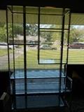 Modern Chrome/Glass Etagere...3 long shelves; 3 smaller/spaced shelves