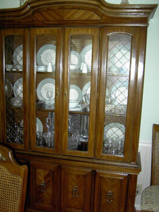 China Cabinet with glass doors measures 78"h x 56"