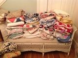 Huge collection of hand stitched antique and vintage quilts