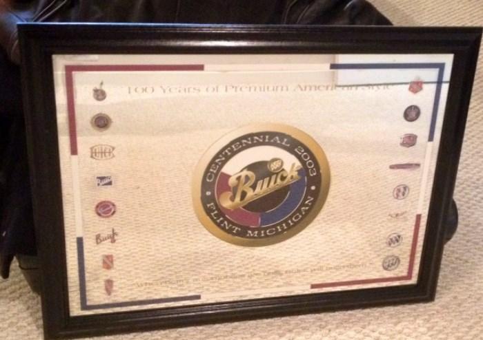 Framed Buick Centennial 2003 Mirror celebrating 100 years of great cars