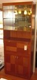 Modern Secretary Hutch Cabinet with Glass Doors
