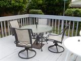 VERY NICE PATIO SET WITH SPRING CHAIRS (UMBRELLA IN GARAGE)