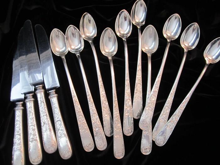 "Old Maryland- Engraved" Sterling Silver Knives, Spoons, etc.