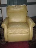 Butter Yellow Leather Recliner