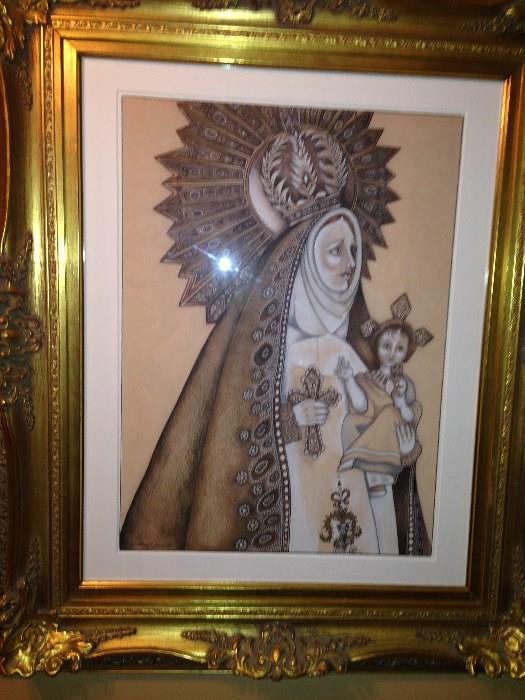 Title: "La Virgen de la Caridad del Cobre"                     Size 23.25" x 17.50"