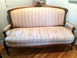Carved Walnut Loveseat, c. 1880, (65" L x 31-1/2" D x 46" H)
