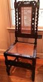 Pair of Carved William and Mary Cane Back and Seat Chairs