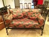 Antique Iron Baby Crib Conversion to Loveseat