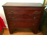 Mahogany 3-Drawer Chest with Secrete Space at Top (41" H x 39" L x 13-1/2" D)