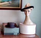 Two unworn vintage hats with original boxes.