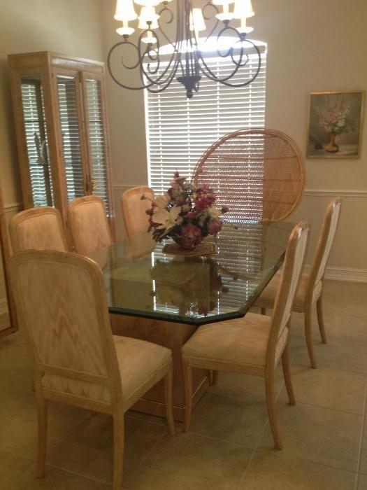 GLASS TOP DINING ROOM TABLE