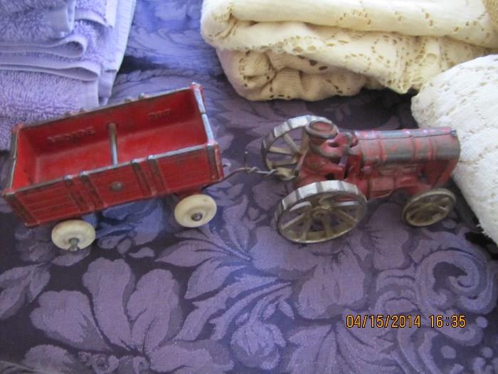 Old Arcade Tractor and Wagon